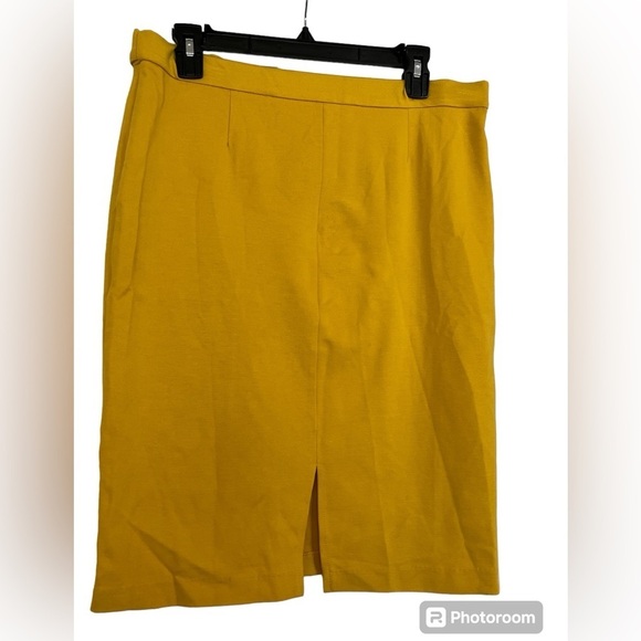 89th+Madison• Mustard Yellow Fall Women’s Midi Skirt, Size L - Picture 4 of 11